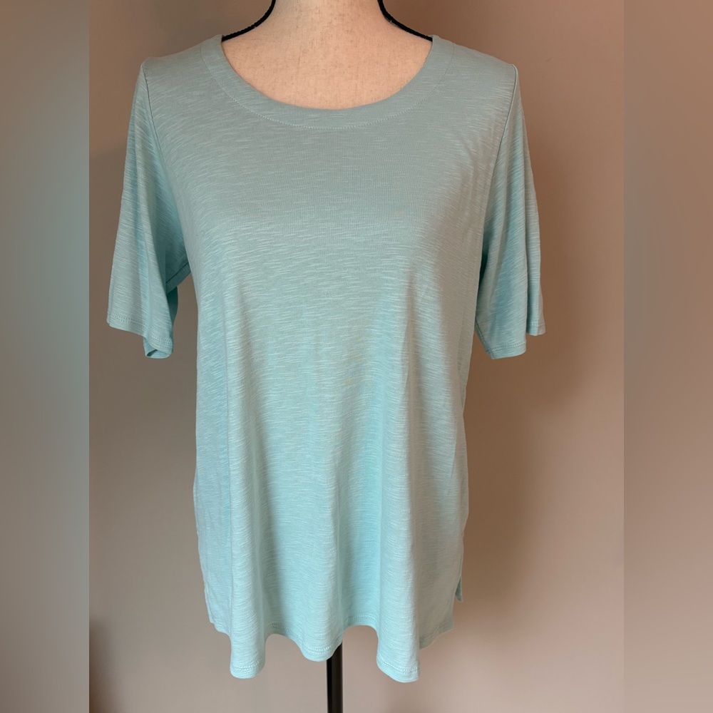 J. Jill Light Aqua Short Sleeve Tee